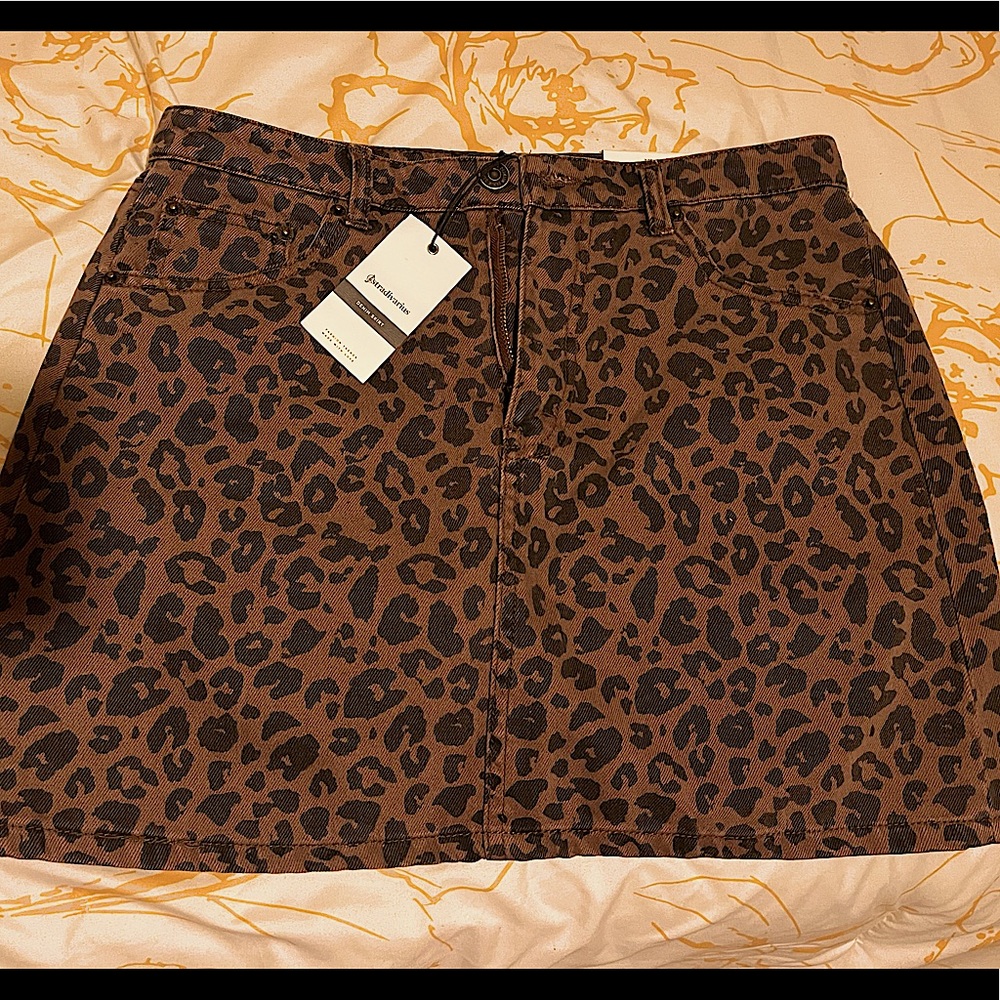 Size 8 Cheetah print Denim Skirt